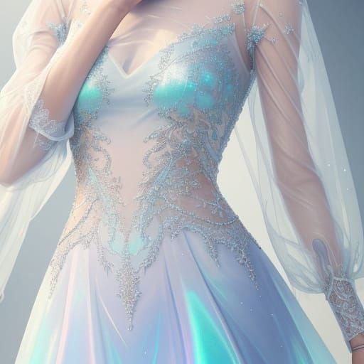 Woman in Transparent Outfit: Digital Painting