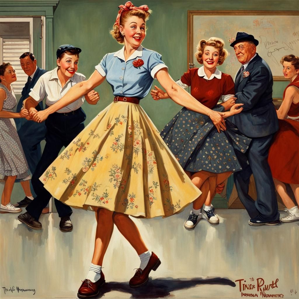 Trixie Norton Dancing the Jitterbug, Rockwell Style
