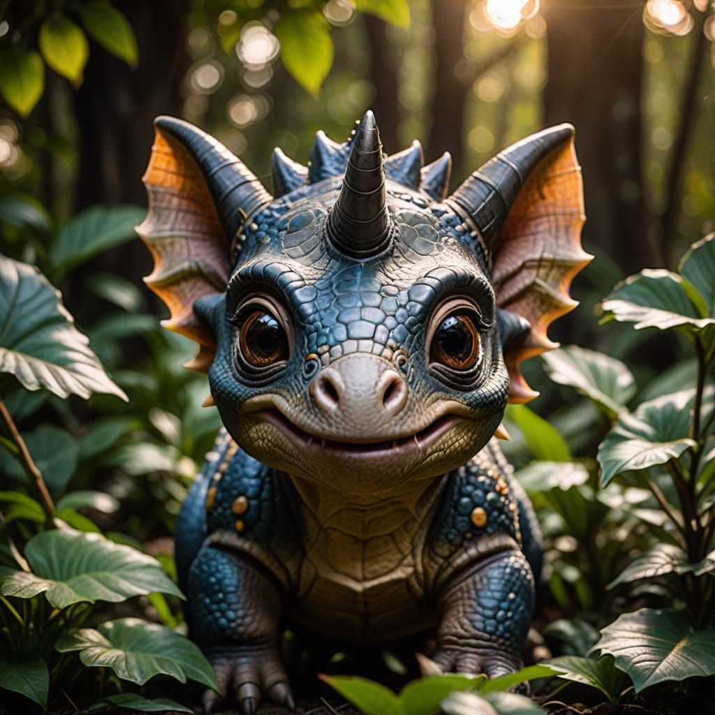 Cute adorable baby triceratops