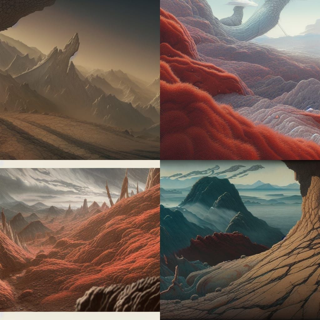 Hyperrealistic Precambrian Landscape in Oil on Canvas