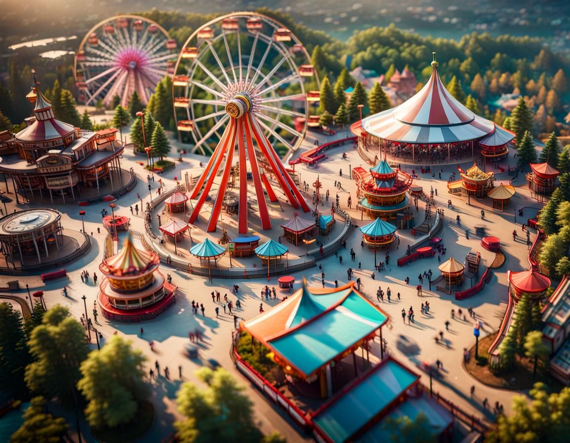 Beautiful Theme Park and Rides