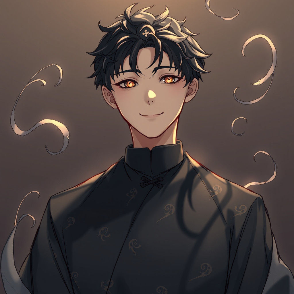 Benevolent Shadow Master in Manga Anime Style