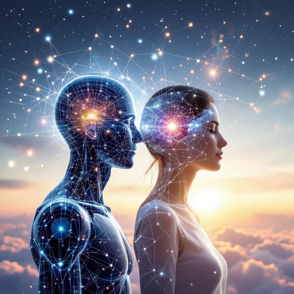 Human-AI Symbiosis: Light Threads to the Cosmos