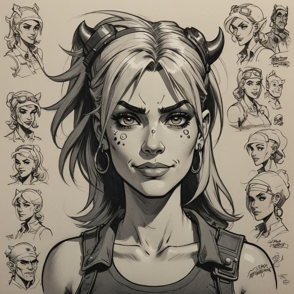 Tankgirl Model Sheet in Hanna-Barbera Style