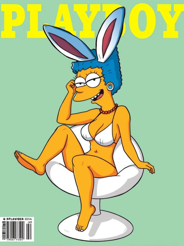 Marge Simpson as Playboy Cover Girl