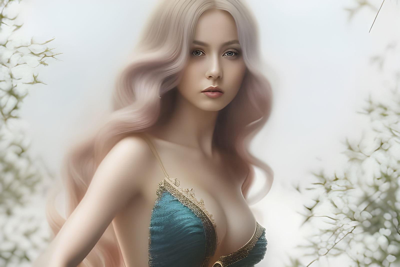 Gorgeous Redhead with Big Eyes in Renaissance Style