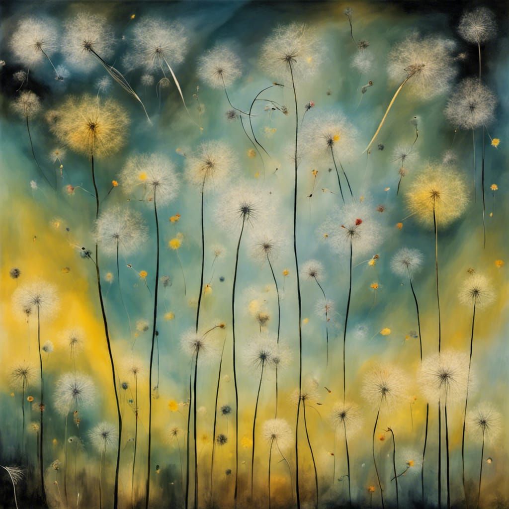 Angels and Fairies Dancing in Dandelion Dreamscape