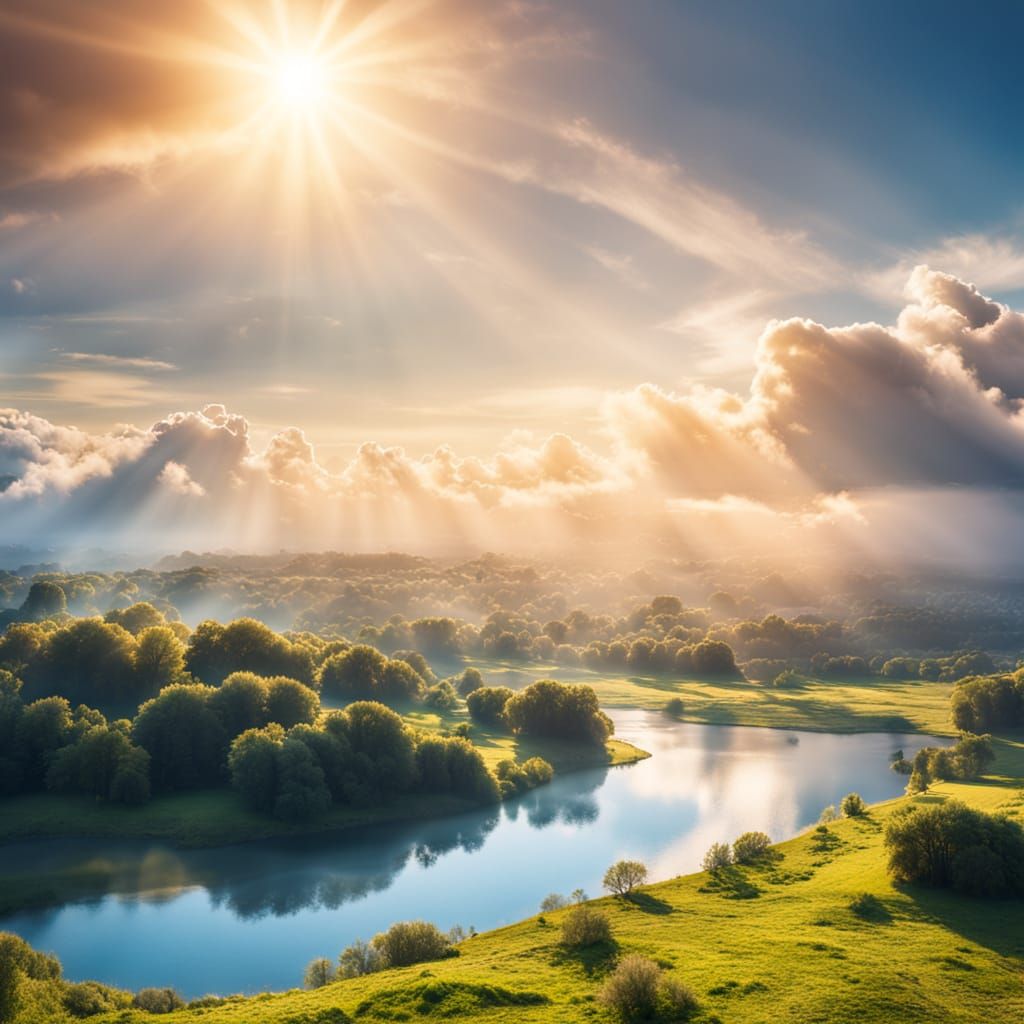 Blue Sky Landscape Photography in Golden Light