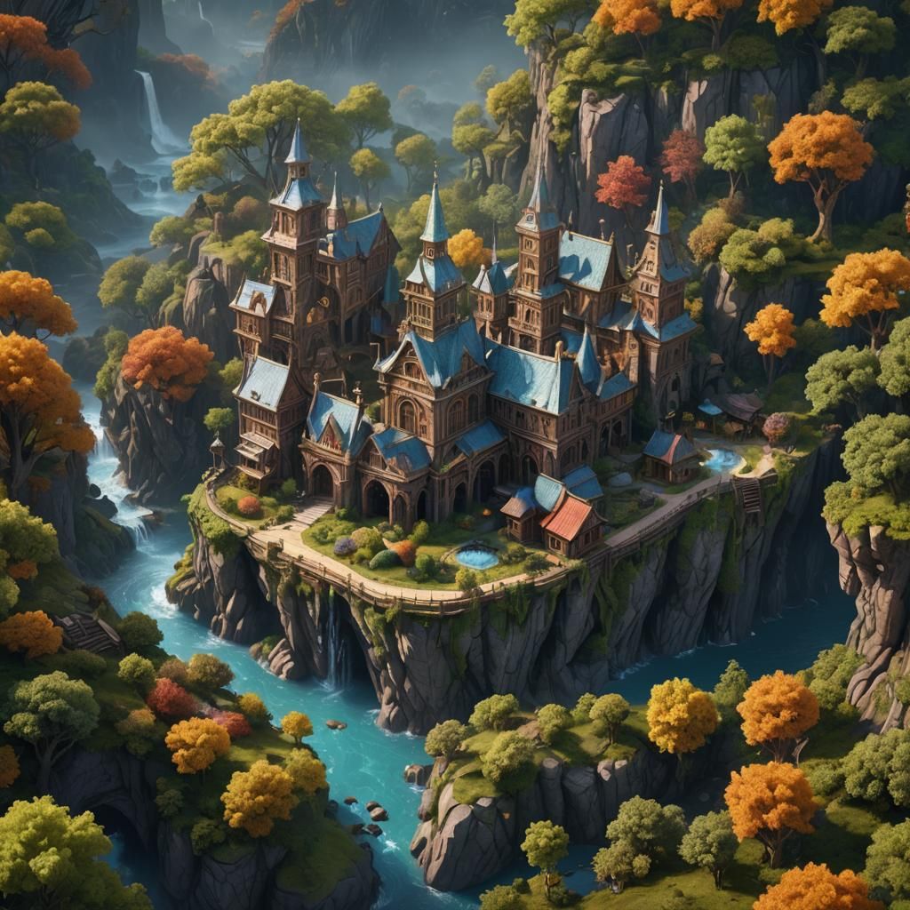 Fantastical Fablehaven: Detailed Matte Painting in Deep Colo...