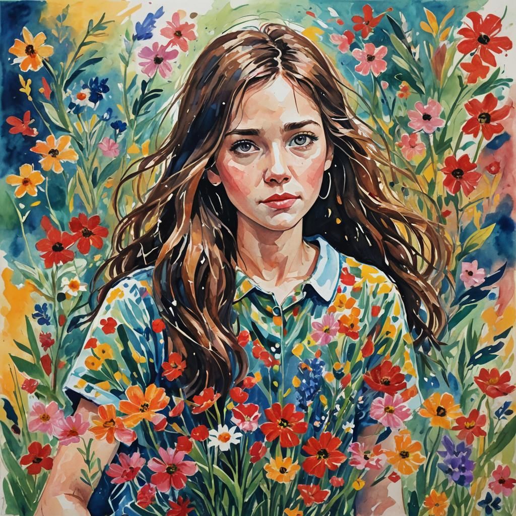 Heart in Gouache Style, Impressionist Masterpiece