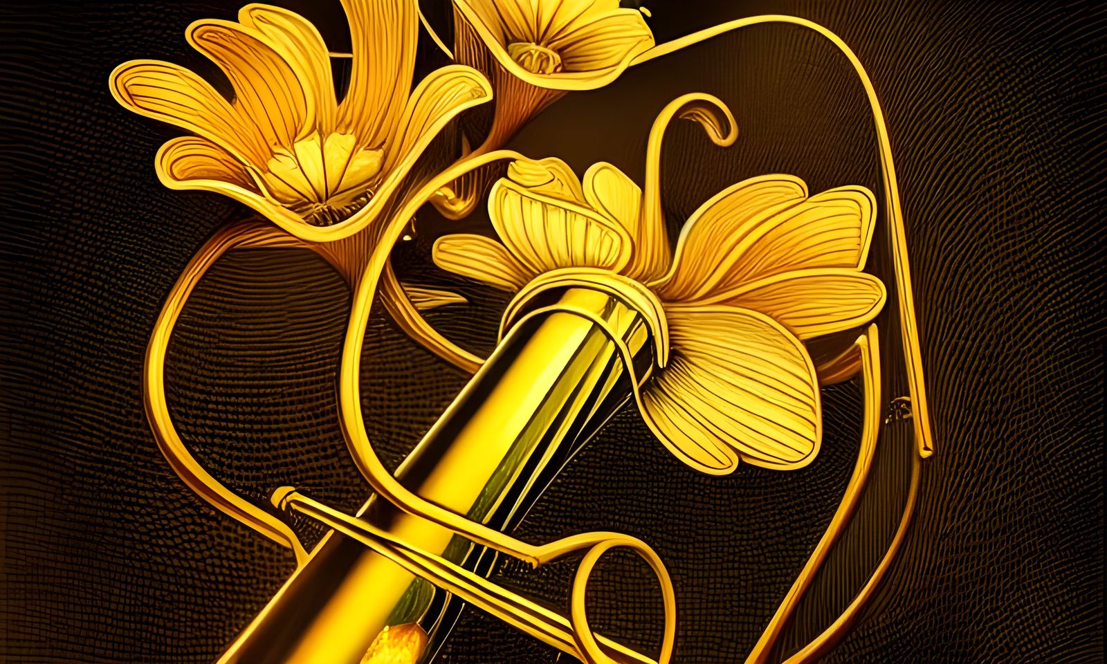 Surreal Fractal Flowers Grow From Trumpet