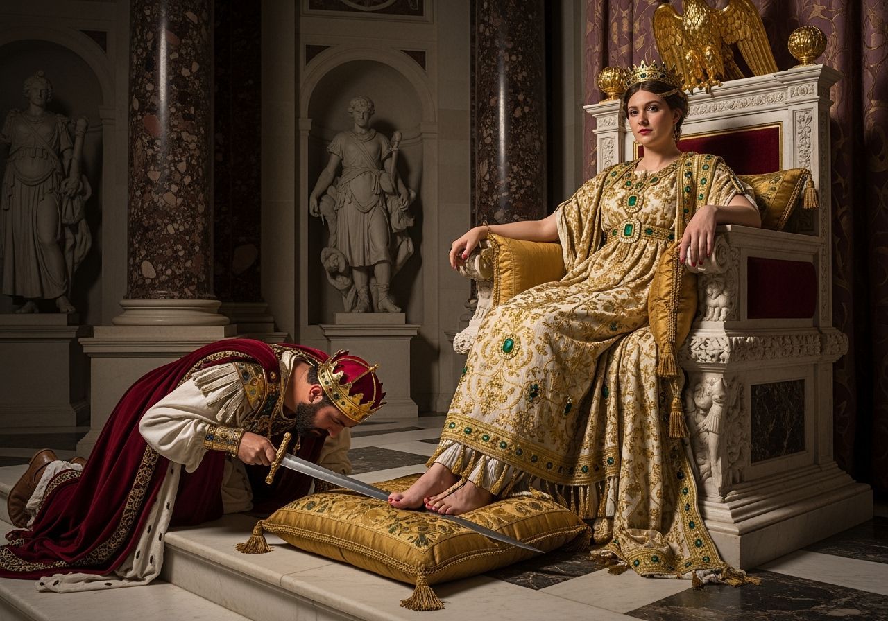 Empress Messalina on Her Throne, in Baroque Style