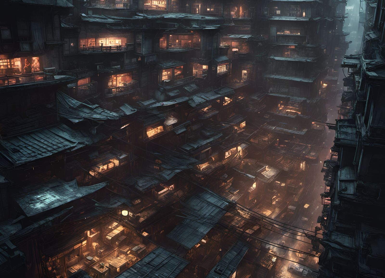 Cyberpunk Kowloon: A Dystopian Cityscape