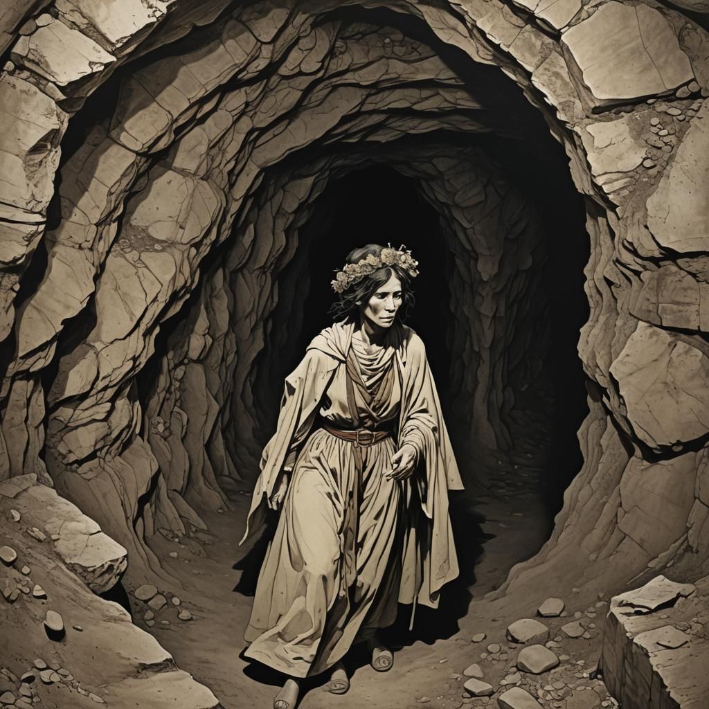 Subterranean Woman: AI Generated Image