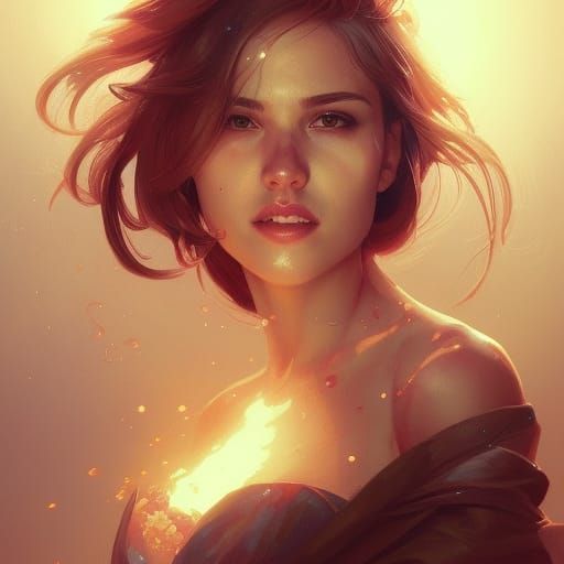 Marshmallow Woman Portrait in Volumetric Lighting