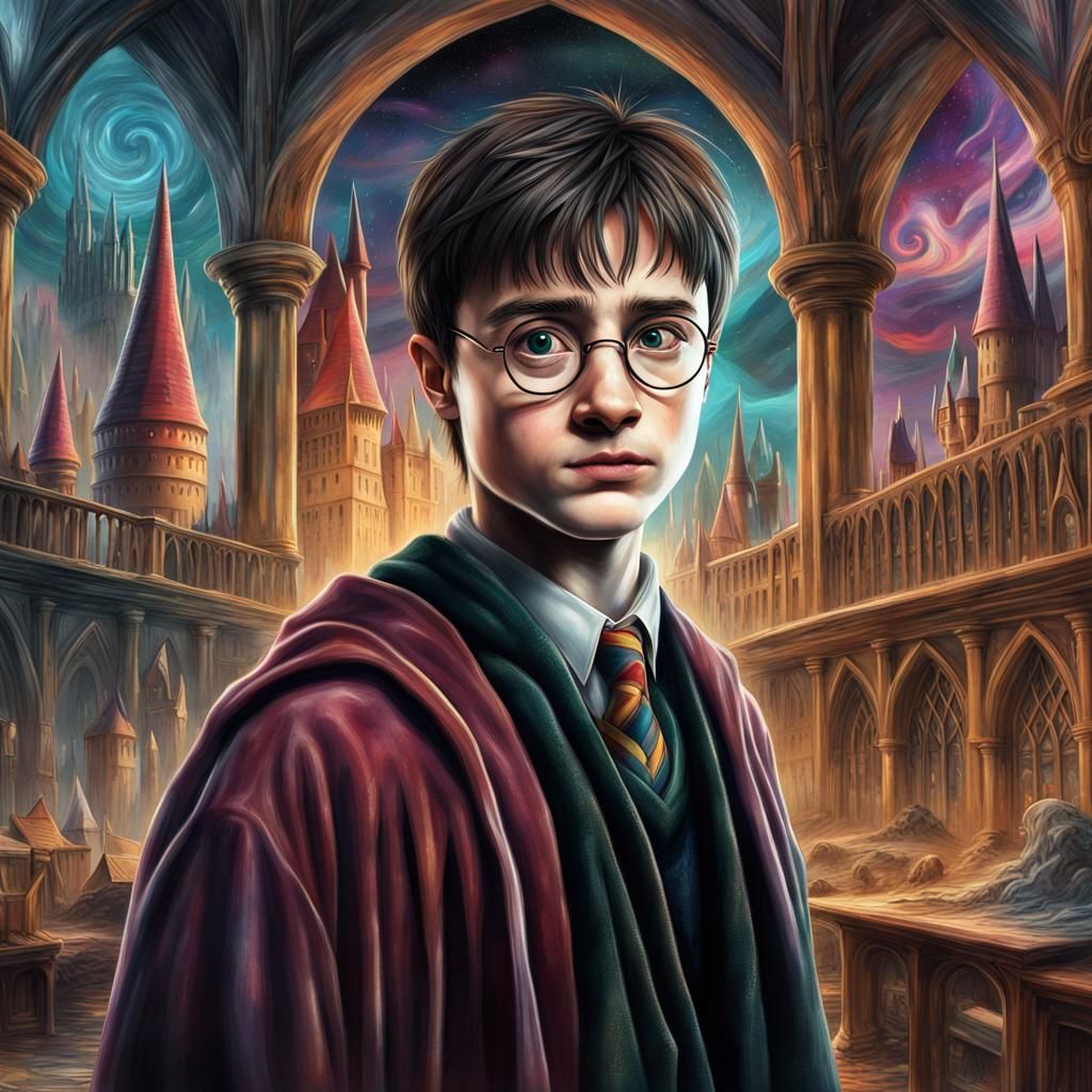 Harry Potter Portrait Emerges in Psychedelic Surrealism