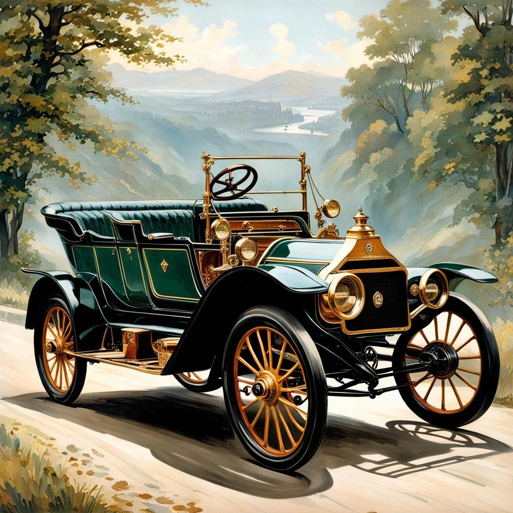Elegant 1909 Minerva Motorcar Advertising Poster