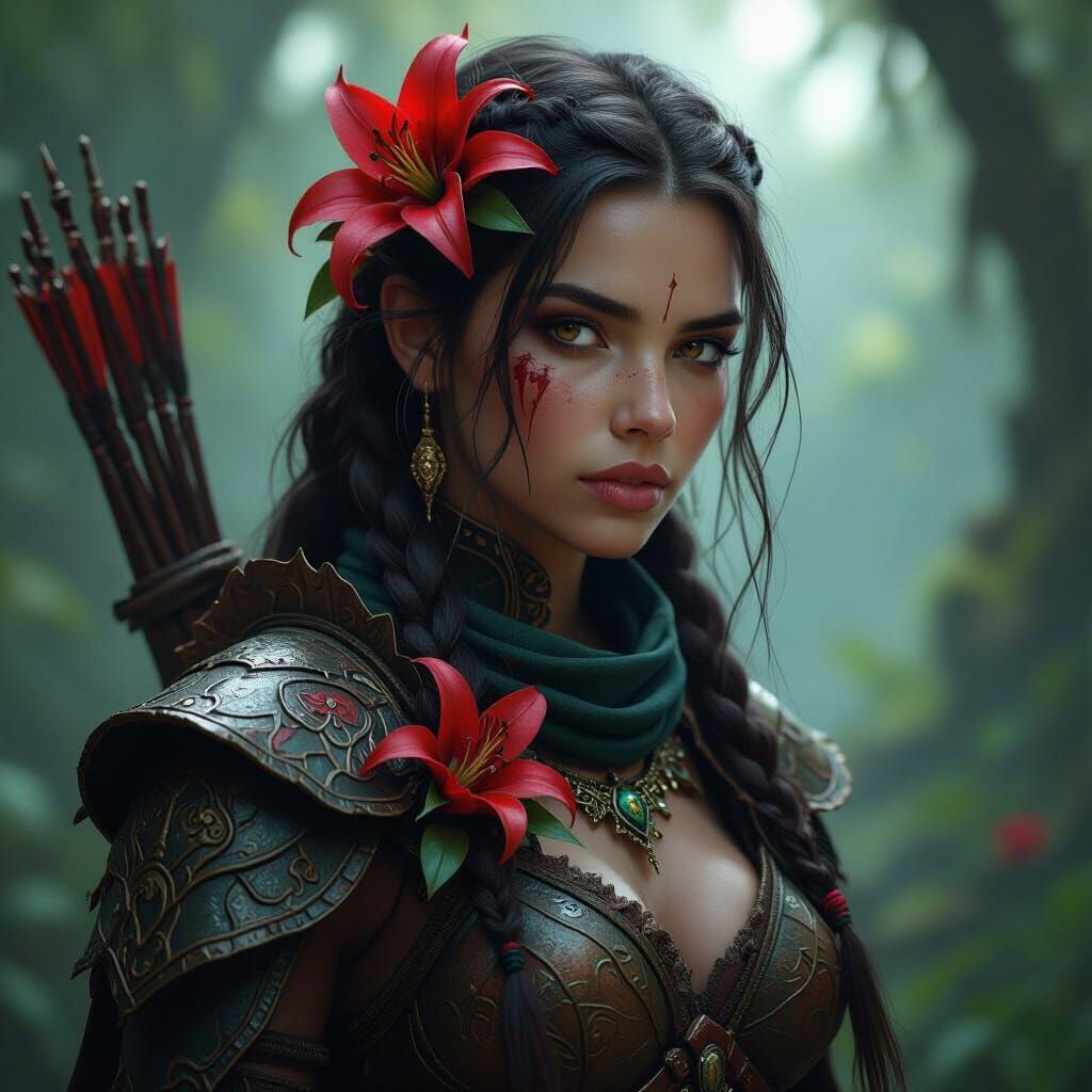 Kaelith Mossdaughter: Swamp Warrior in Silk Armor