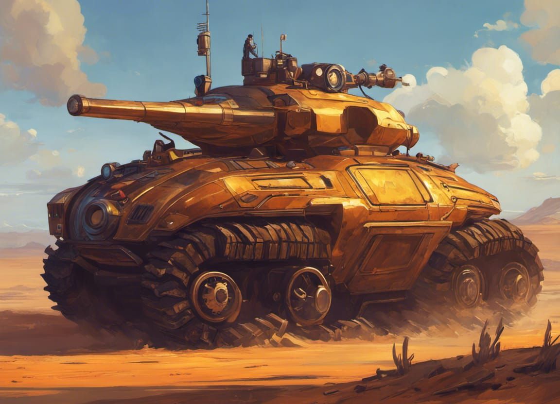 Mad Max-style steampunk tank