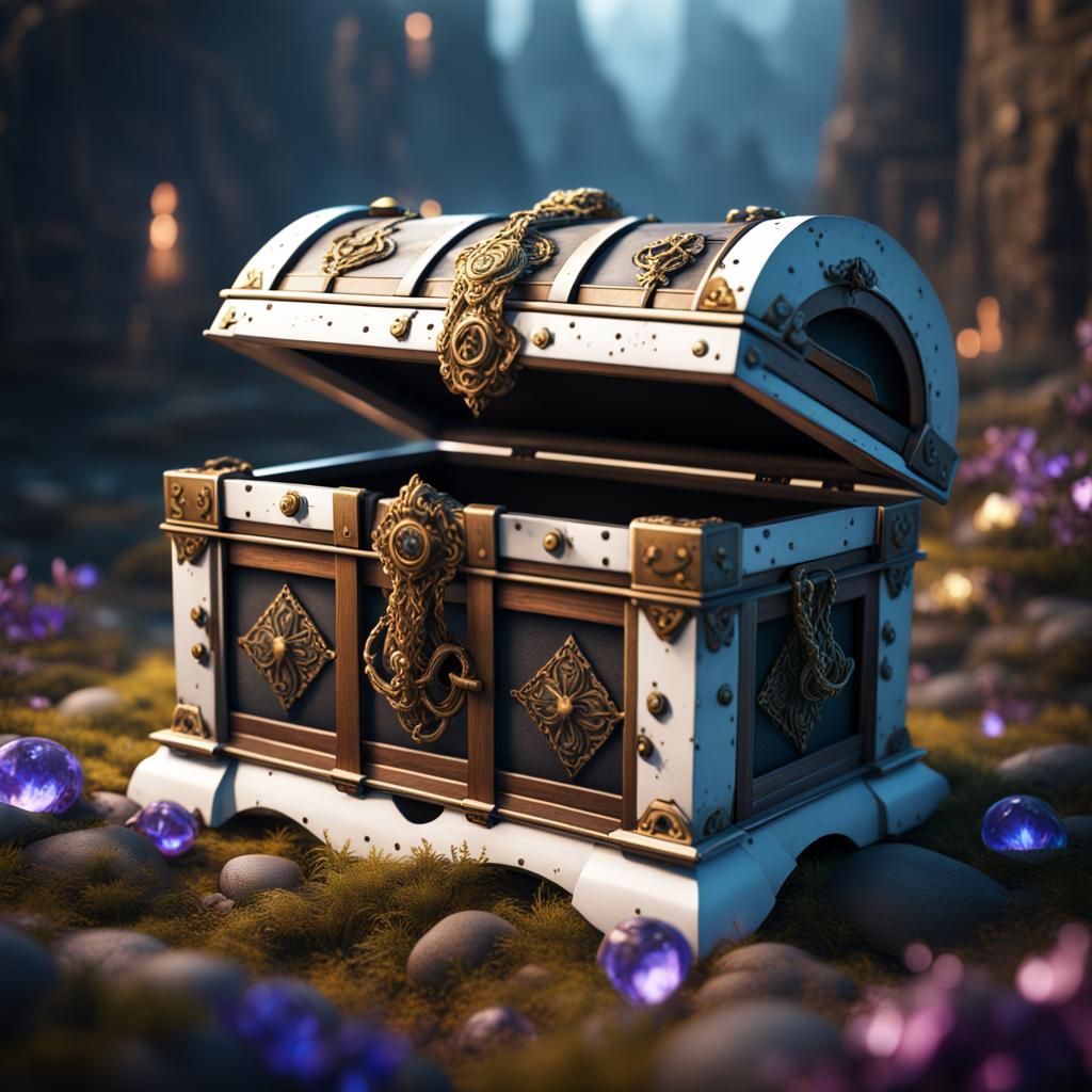 Fantastical White Treasure Chest Concept Art