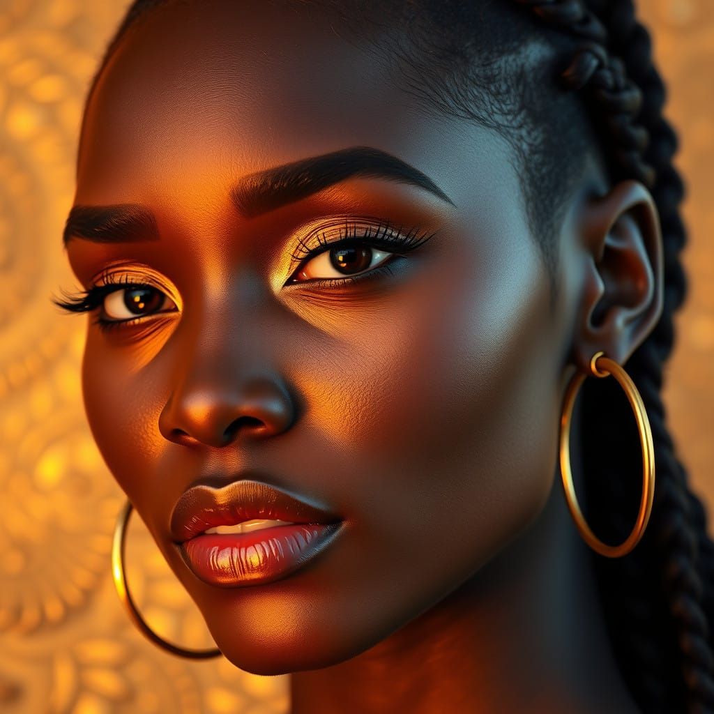 Glowing Goddess in Warm Golden Light