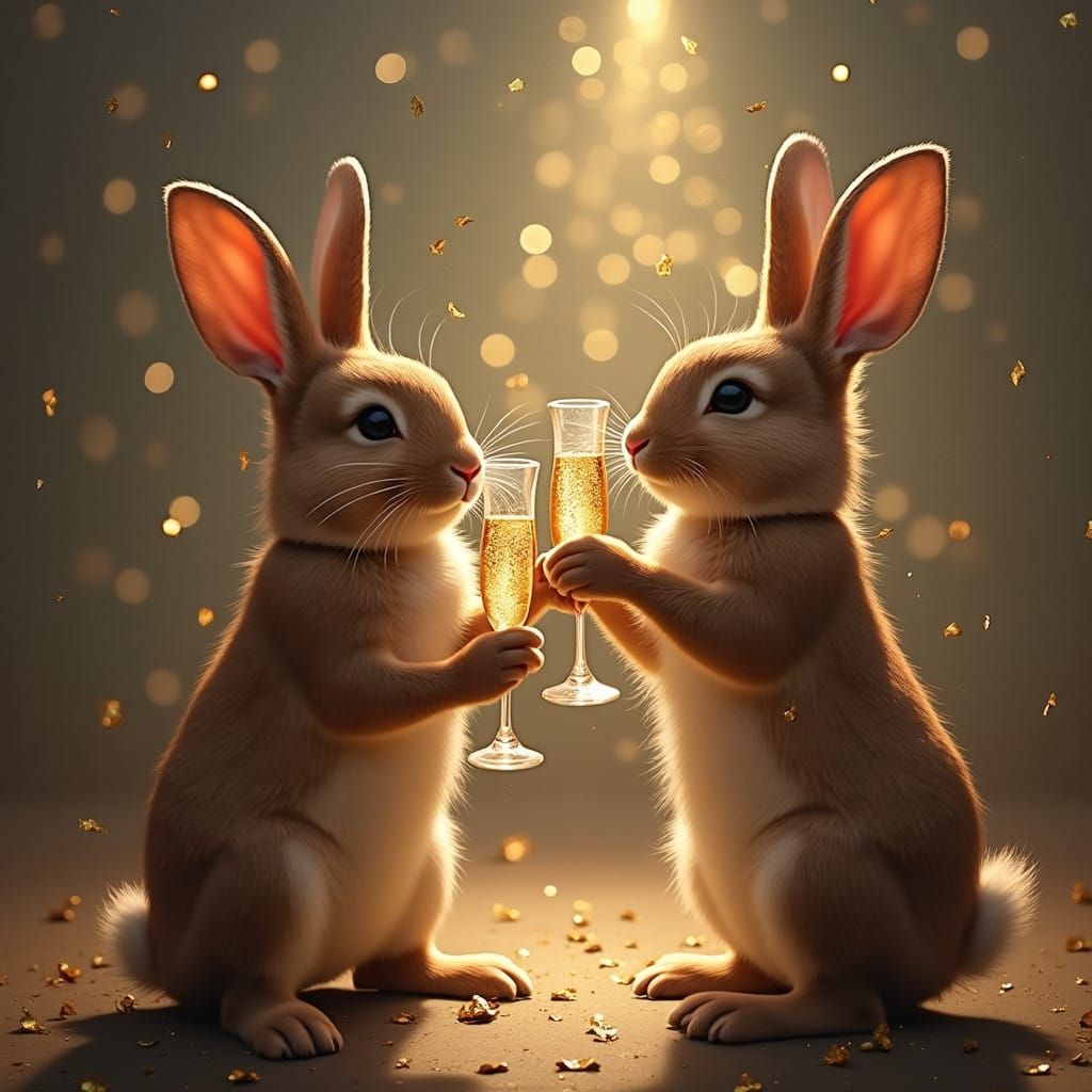 Merry Rabbits Celebrate New Year in Sophisticated Style
