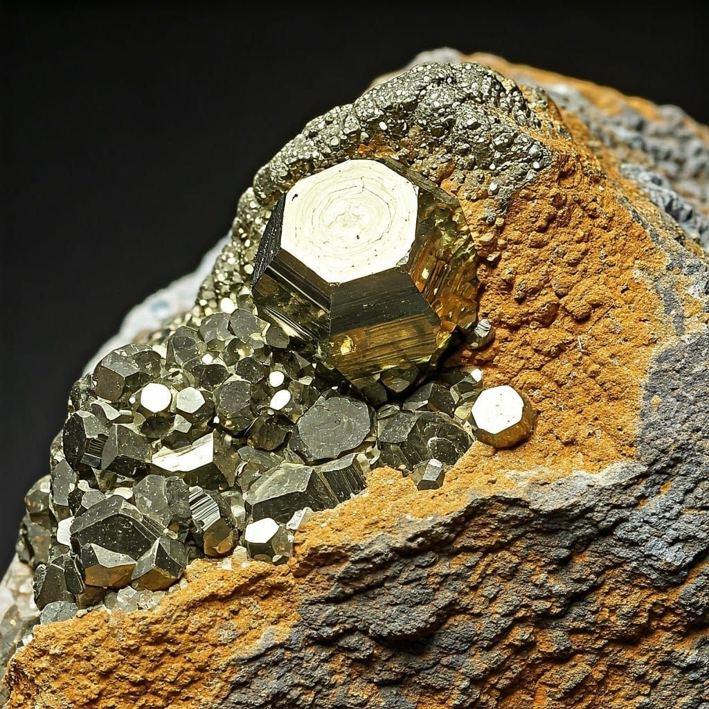 Detailed Pyrite Crystal Specimen Photography