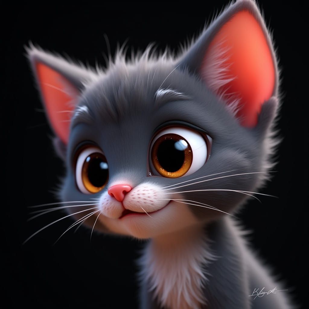 a high detailed close up, an adorable animated whimsical you...