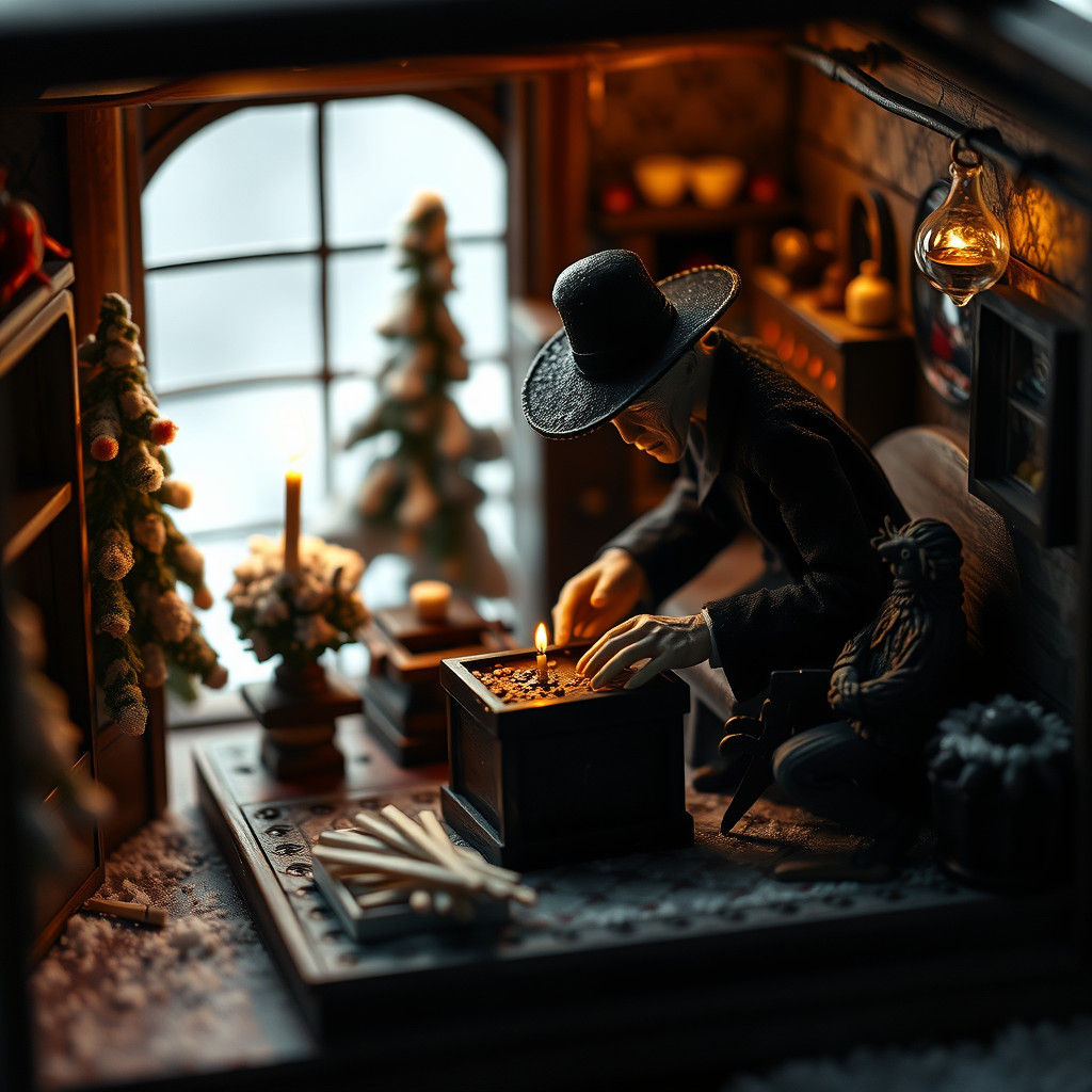 Undertaker's Miniature Matchbox Workshop in a Cinematic Aest...