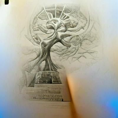 Detailed Pencil Sketch of the Tree of Life