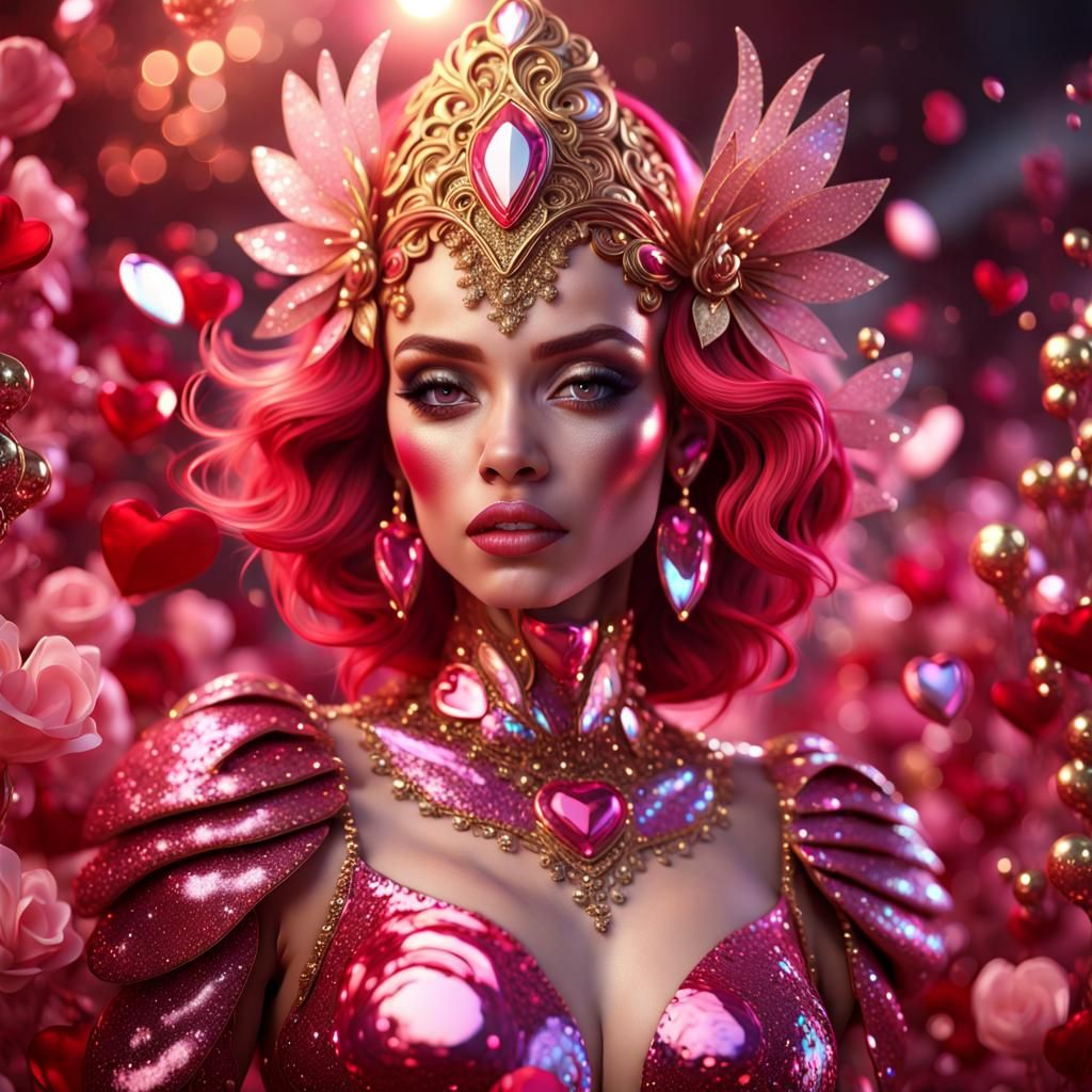 Glamorous Valentine's Day in Glittering Fantasy Style
