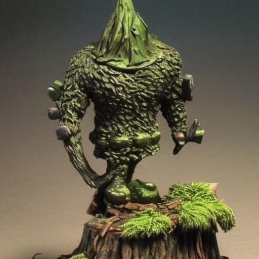 Mossy Tree Man Knight Casting a Spell