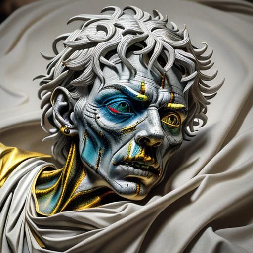 Eerie Spectral Scene in Caravaggio Style
