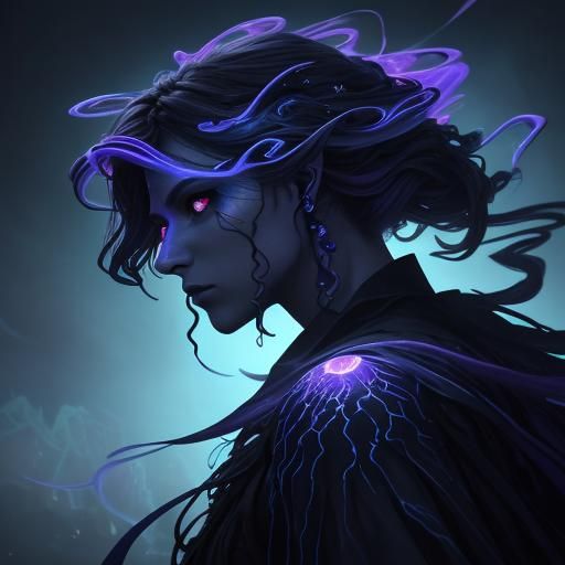 Shape-Shifting Mist Entity in Bioluminescent Ethereal Style