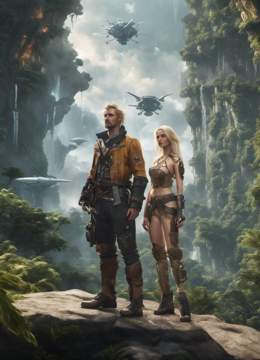 Sci-Fi Portrait: Woman, Pirate, and Starship