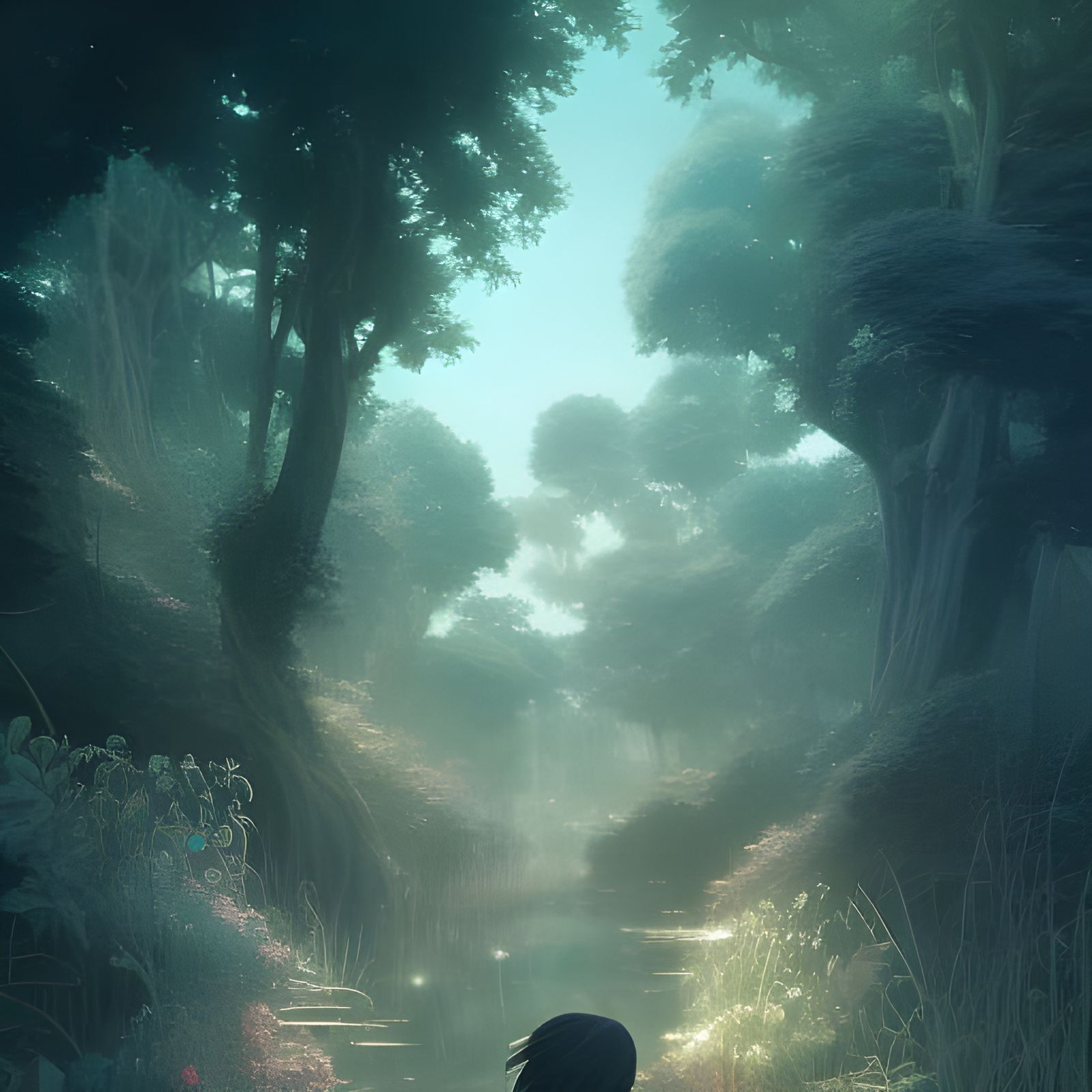 Elaborate Goddess in a Whimsical Forest