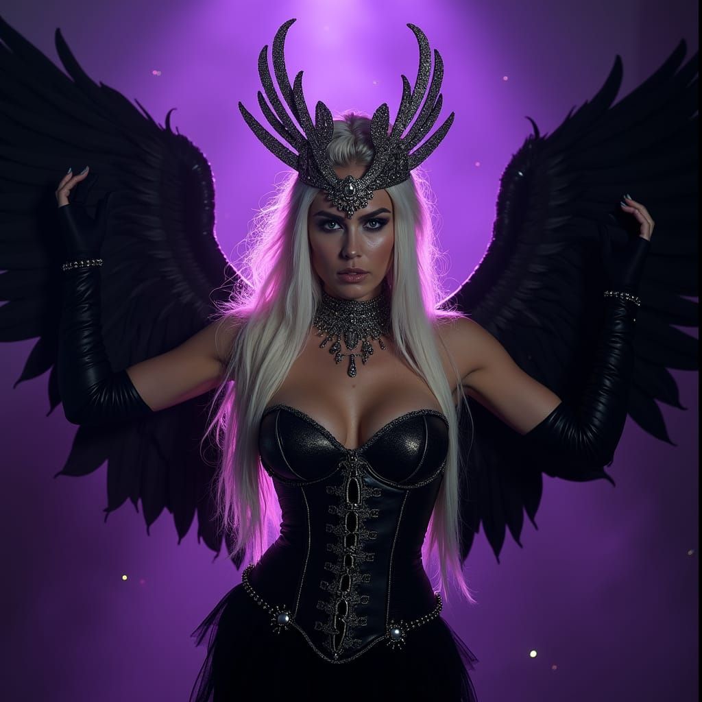 Elize Ryd Portrait with Dark Feathered Wings