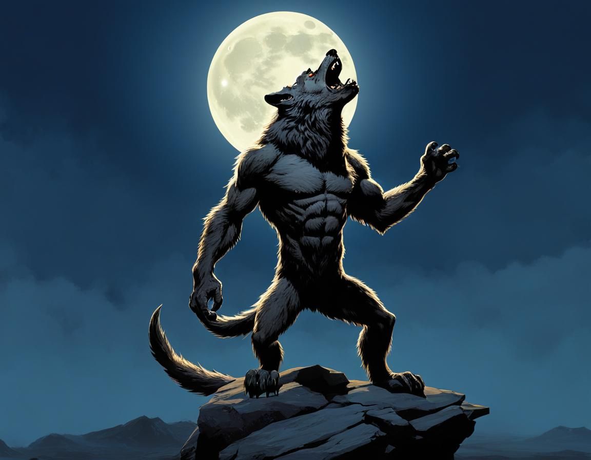 The Amarok Werewolf Howling at the Moon