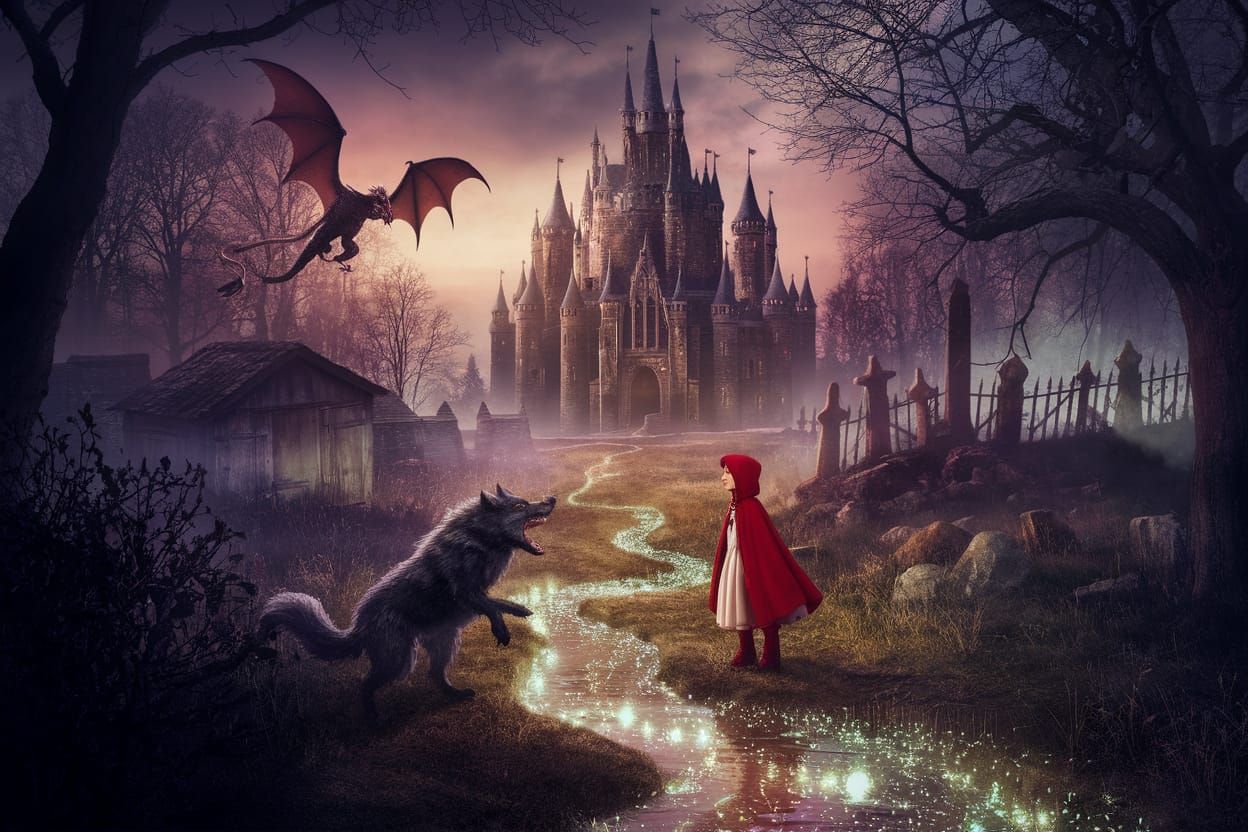 Ethereal Castle at Twilight in a Dark and Mystical World