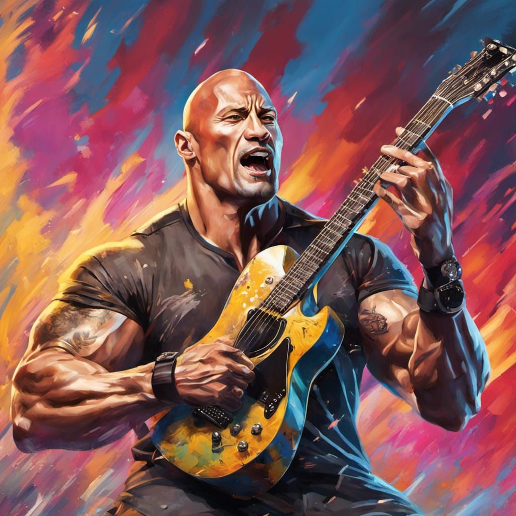 Hyperrealistic Rock Star Guitarist in Action