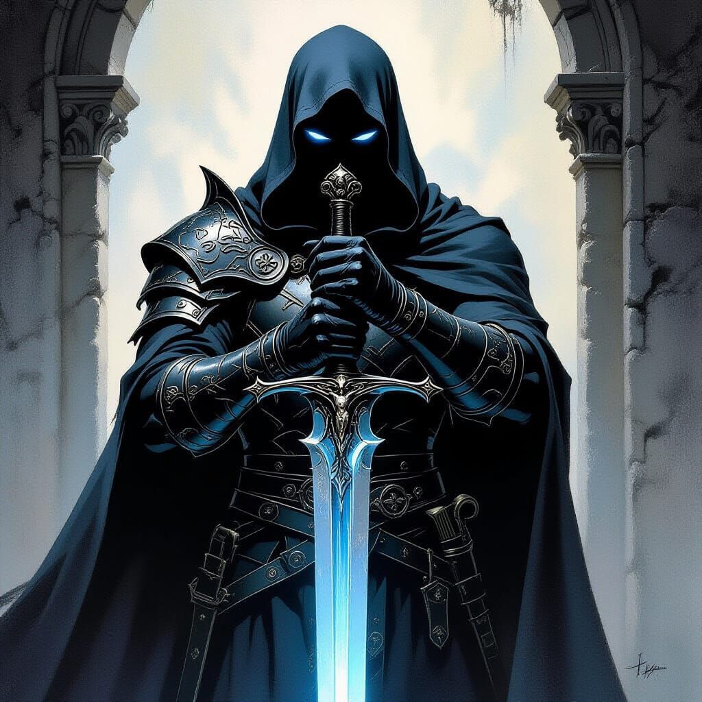 Ethereal Gothic Longsword with Cruciform Hilt