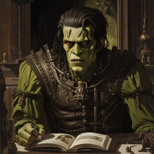 Frankenstein's Monster: A Surreal Horror Painting