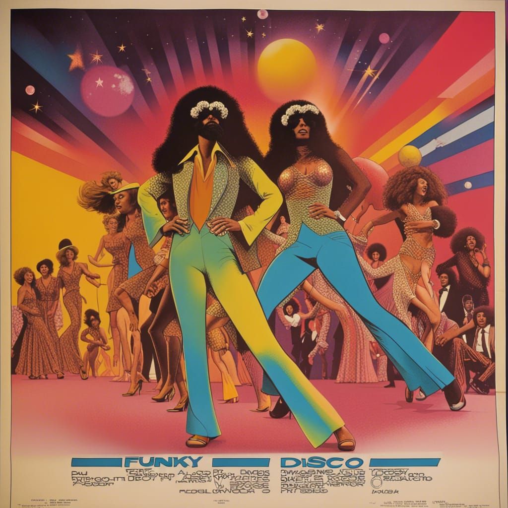 Funky Disco Film Poster in 1970s Style