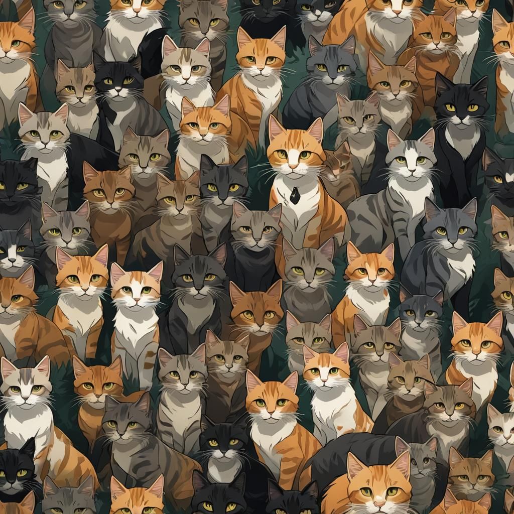 Stylized Warrior Cat Illustration