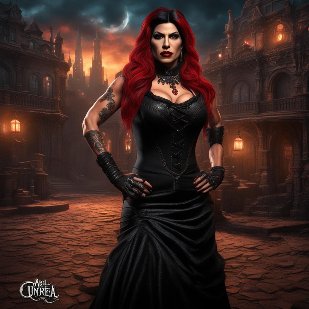 Latina Vampire Ariel in Detailed Digital Painting