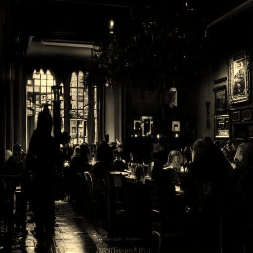 Goths in Dark Coffee Shop with Deep Shadows