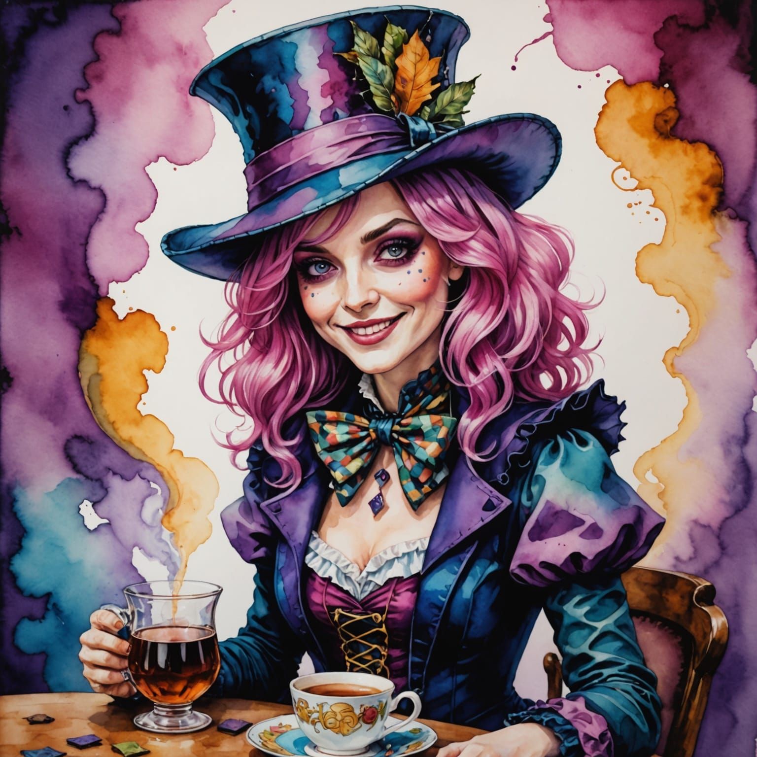 Mad Hatter Tea Party in Whimsical Art