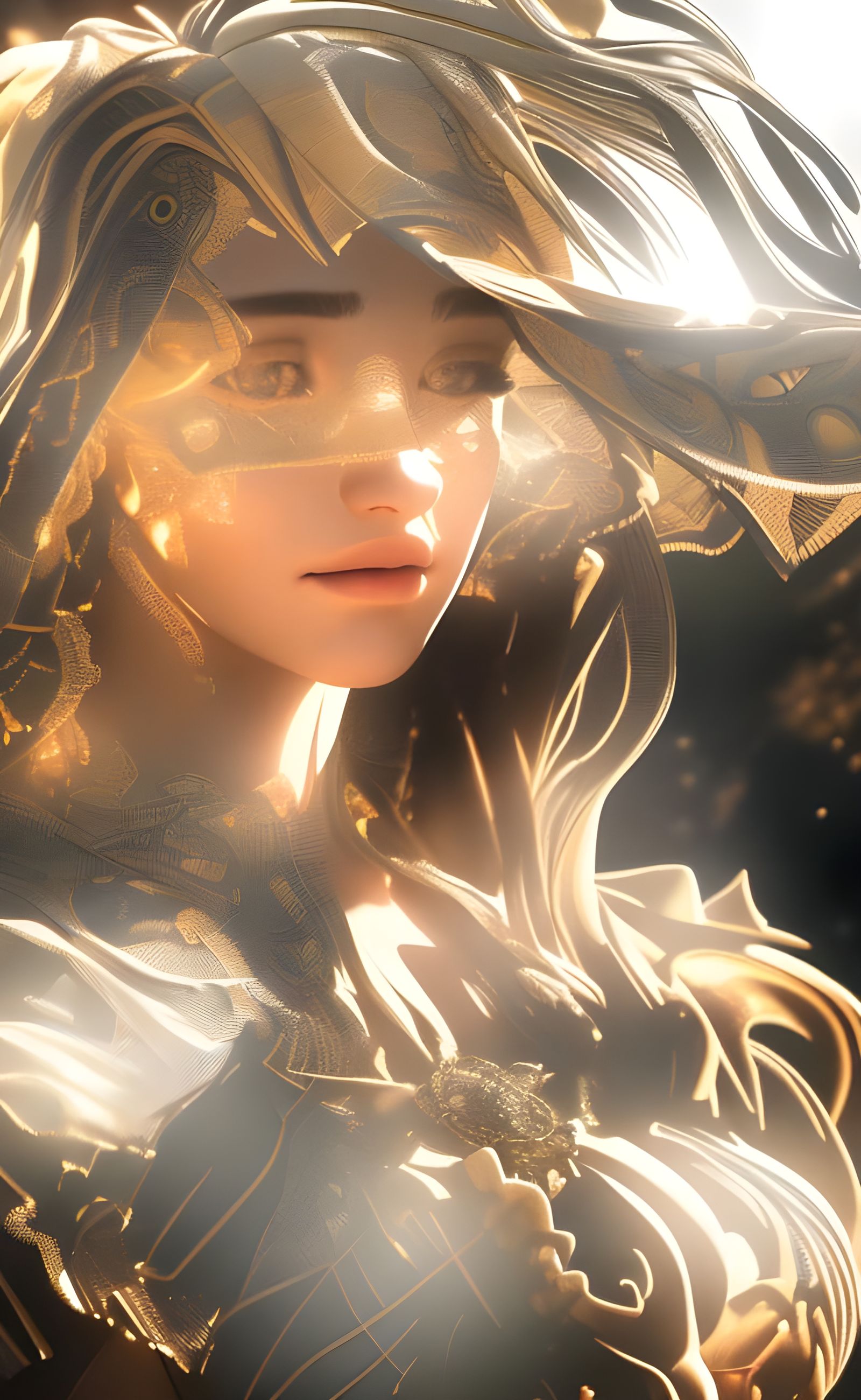 Radiant Woman Portrait in Hyperrealistic Style