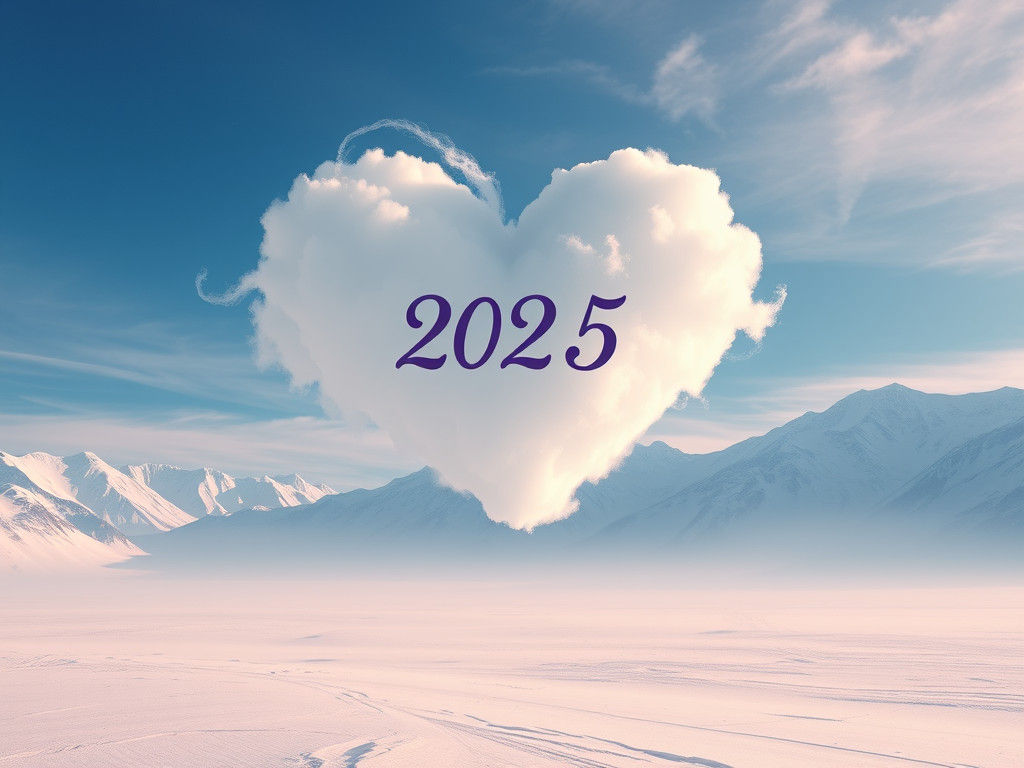 Heart Cloud Over Snowy Mountains, Fantasy Concept Art