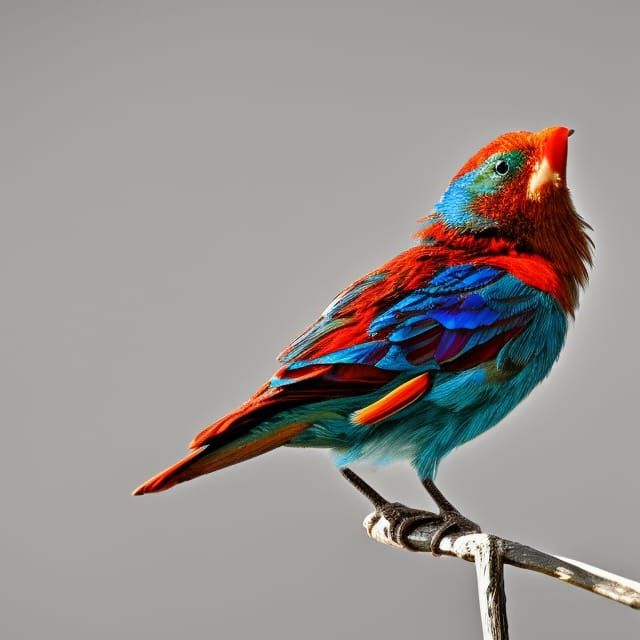 Fire and Ice Bird in Hyperrealistic Detail